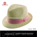 yiwu factory supplier cheap High Quality Custom paper braid Fedora Hat for ladies